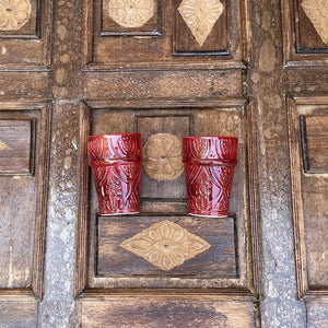 Lot de 4 Verres Beldi rouge en céramique